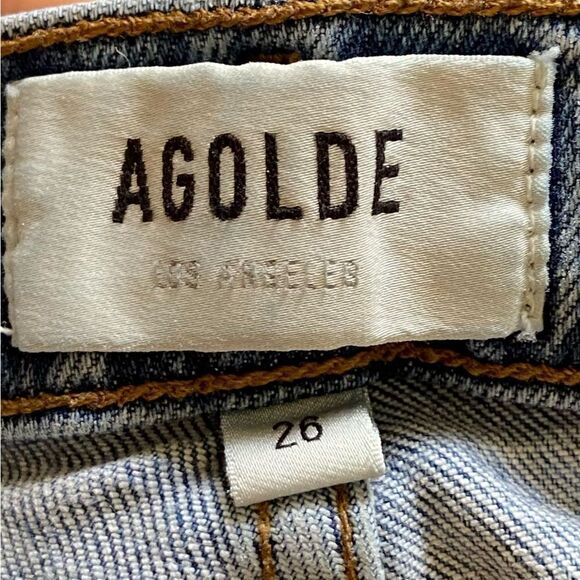 Agolde Nico Blue Jeans Skinny High Rise Slim Fit Cut Out Size 26 - Picture 10 of 11